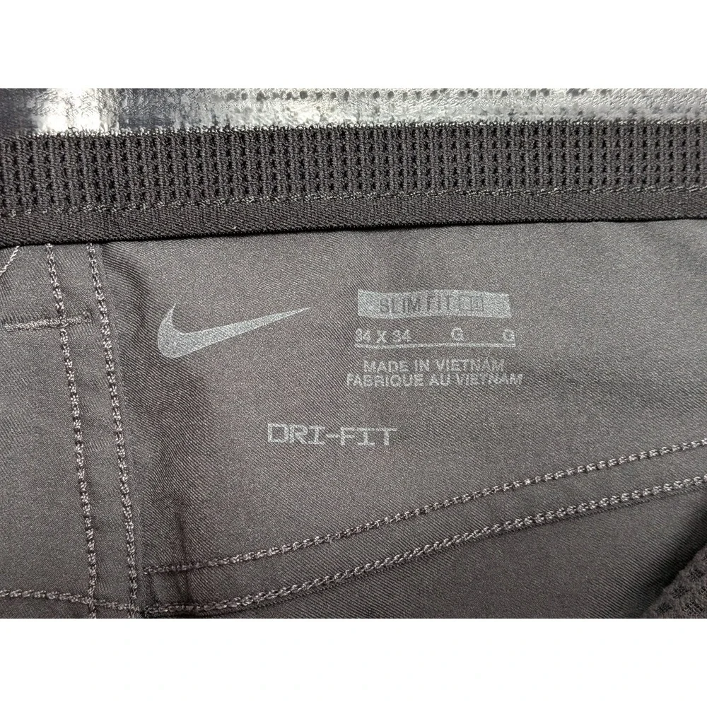 Nike Men's Pants Dark Grey 34x34 Slim Fit Dri-FIT Stretch Performance